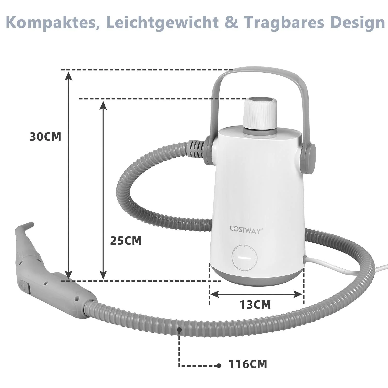 Пароочисник COSTWAY Steamshot 1000 W 300 мл 10 аксесуарів, фото №4 Пароочисник COSTWAY Steamshot 1000 W 300 мл 10 аксесуарів, фото №4