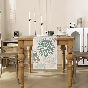 Ранер для столу Flowers Sage Green Dahlia Boho Linen 40 x 180 см synthetic.ua - Фото 1