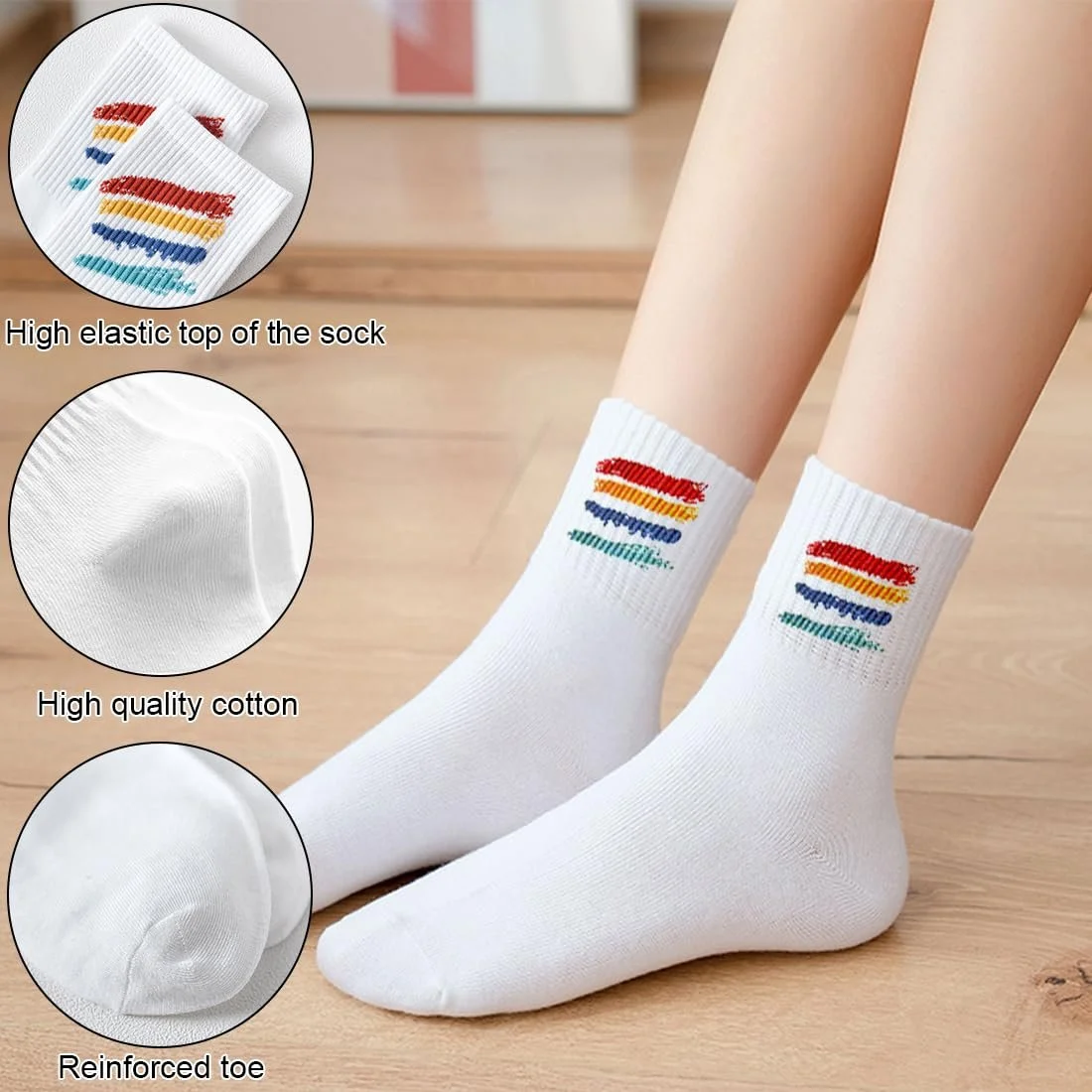 Шкарпетки тенісні Білі EU 39-42, 5 пар, фото №2