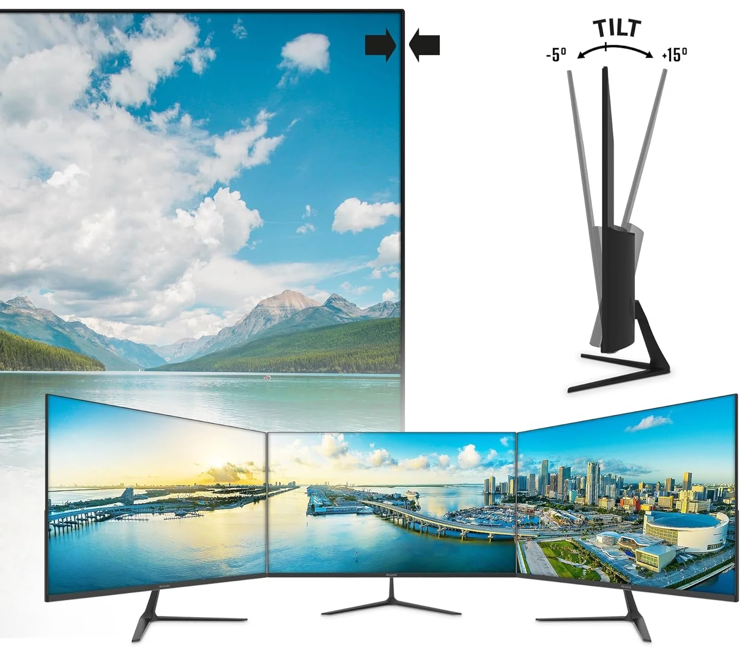 Монітор 22" Atlantis A05-HE22VF-VHM Full HD VA 100 Гц, фото №6 Монітор 22" Atlantis A05-HE22VF-VHM Full HD VA 100 Гц, фото №6