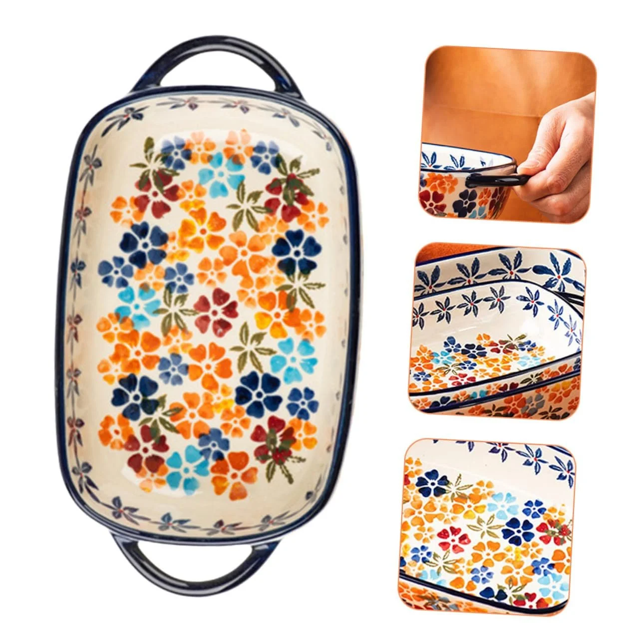 Форма для запекания Toyvian Ceramic с двумя ручками керамическая термостойкая элегантная, фото №7 Форма для запекания Toyvian Ceramic с двумя ручками керамическая термостойкая элегантная, фото №7