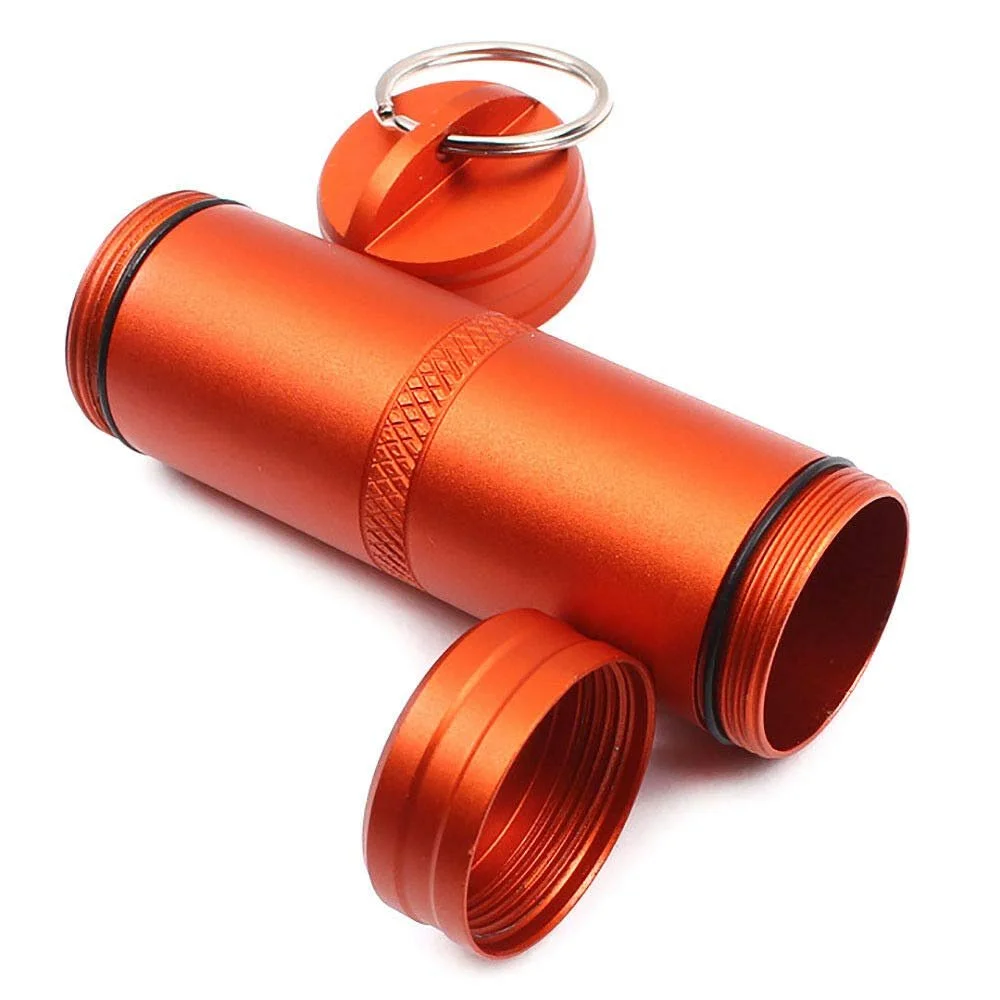 Міні-контейнер для таблеток SuperglockT, алюмінієвий, водонепроникний, помаранчевий, фото №6