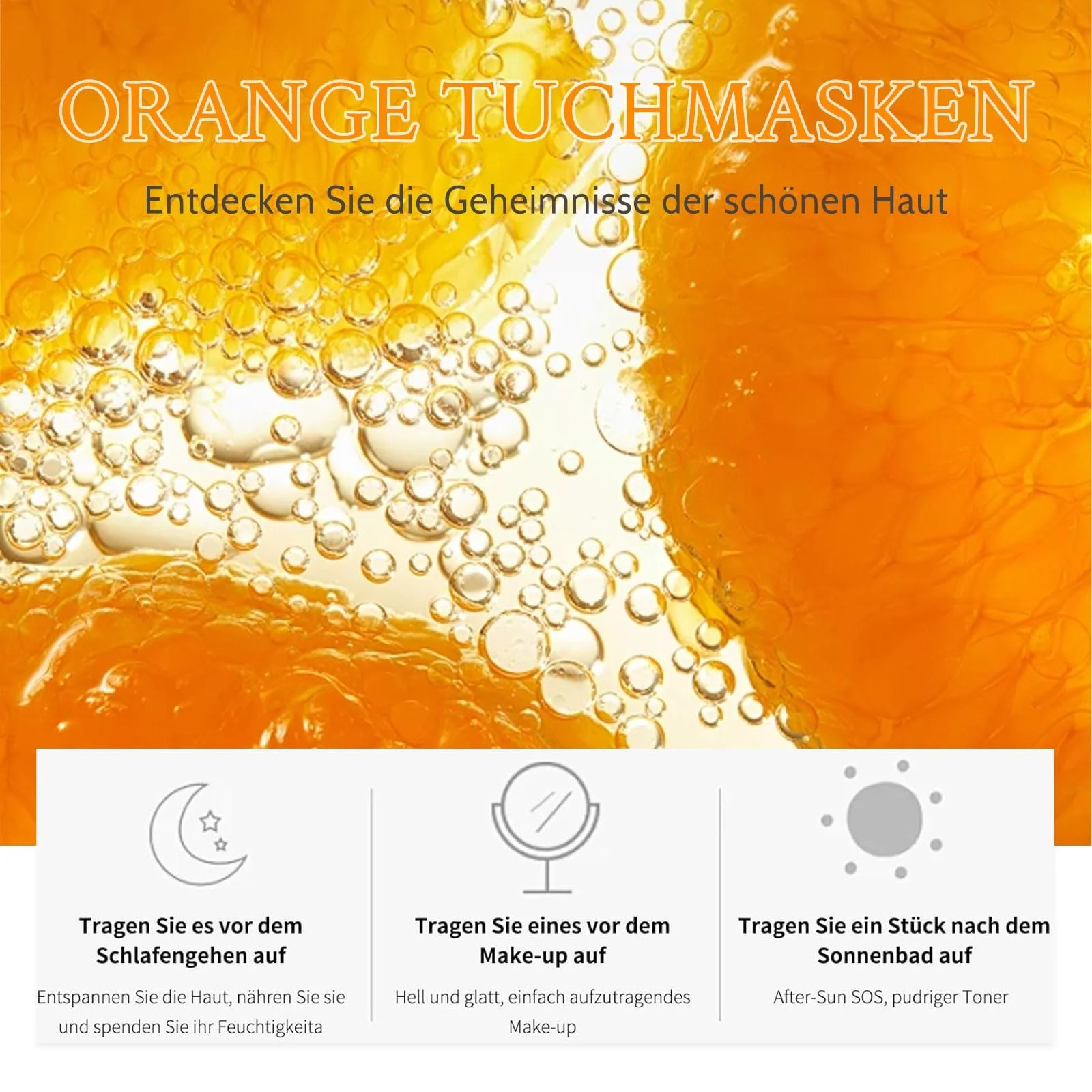 Тканевая маска для лица Altherona Korean с экстрактом апельсина, маска для лица с витамином C, увлажняющая маска для лица, для женщин, набор питательных масок для лица, тканевые маски улучшают тусклость, антиоксидант, 7 штук, фото №5