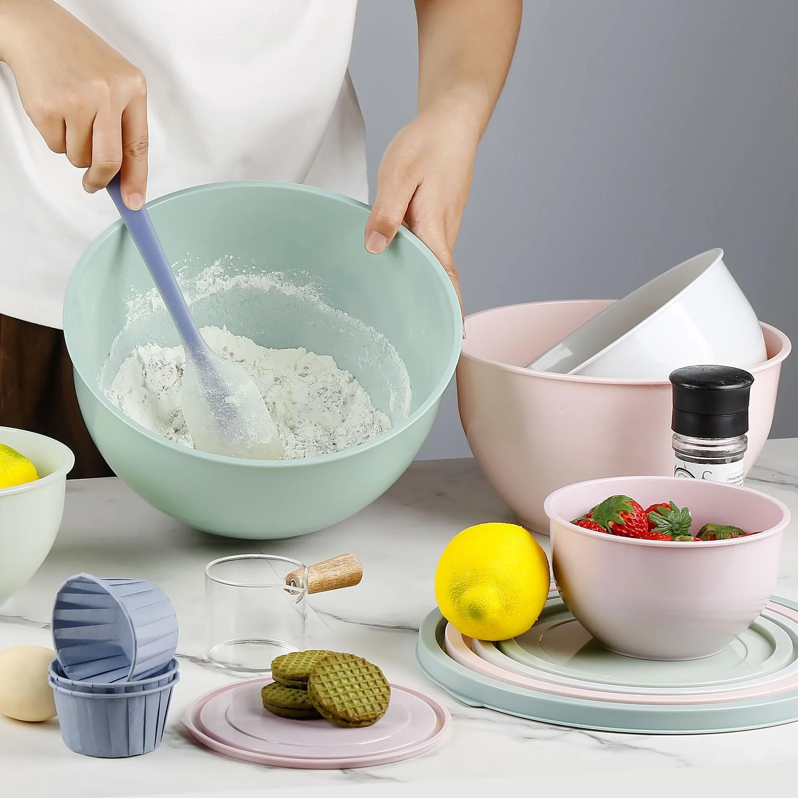 Набор мисок для смешивания 5 шт. с крышками 5 шт. с крышками, фото №8