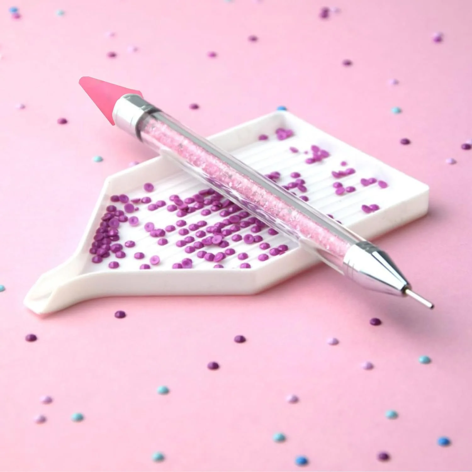Набор для декорирования ногтей Rhinestone Picker Tool 6 предметов с восковым карандашом и пинцетом, фото №4