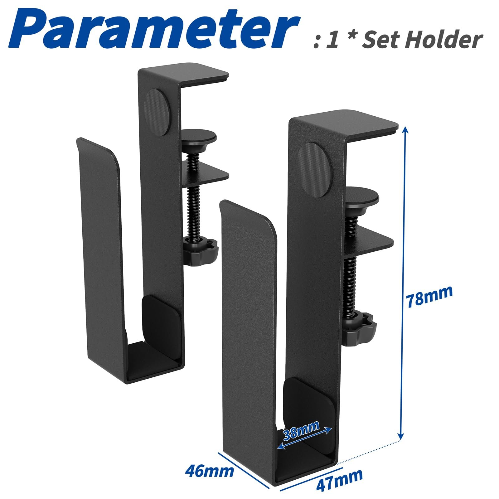 Регулируемая Подставка для Ноутбука с Зажимом для Столов - Без Сверления - Вертикальное Крепление из Нержавеющей Стали сбоку Стола для Ноутбуков, Планшетов, Клавиатур - Полочка для Устройств до 38 мм, фото №6