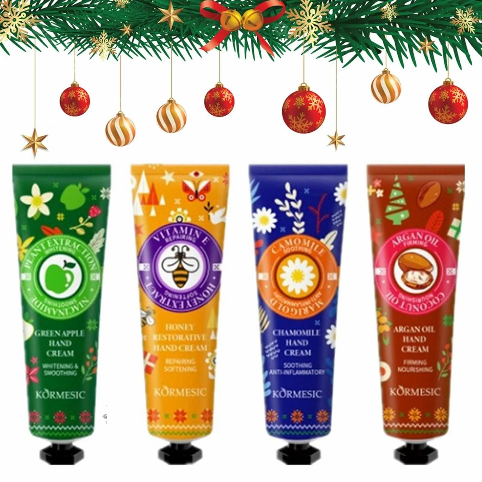 Крем для рук Різдвяний набір Plant Fragrance 4 шт Різдвяні подарунки, фото №1