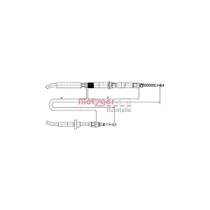 Трос стояночного тормоза METZGER 10.7589 задний левый - Фото 1
