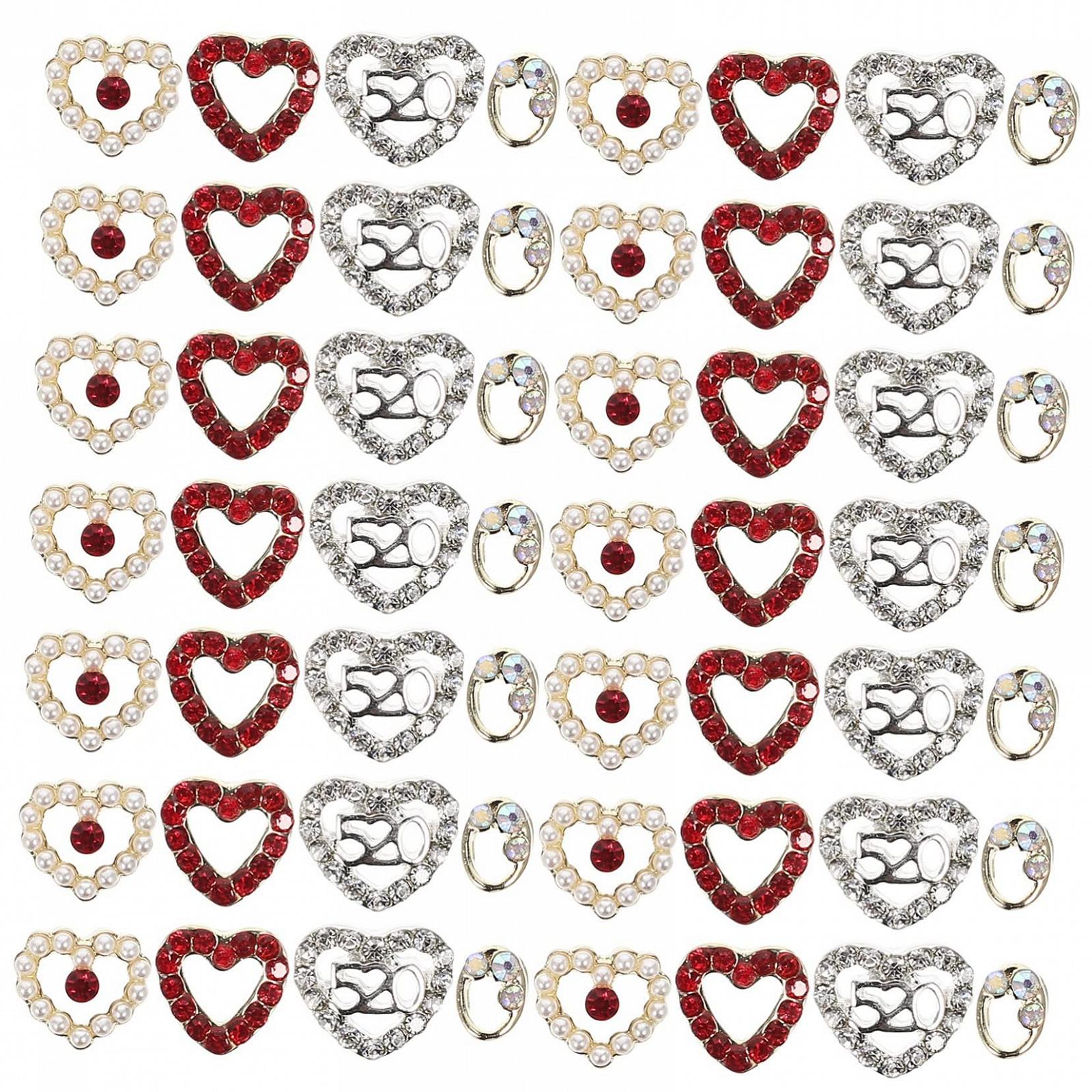 ABOOFAN 80 шт Прикраса для нігтів Серцеподібні діаманти, фото №6