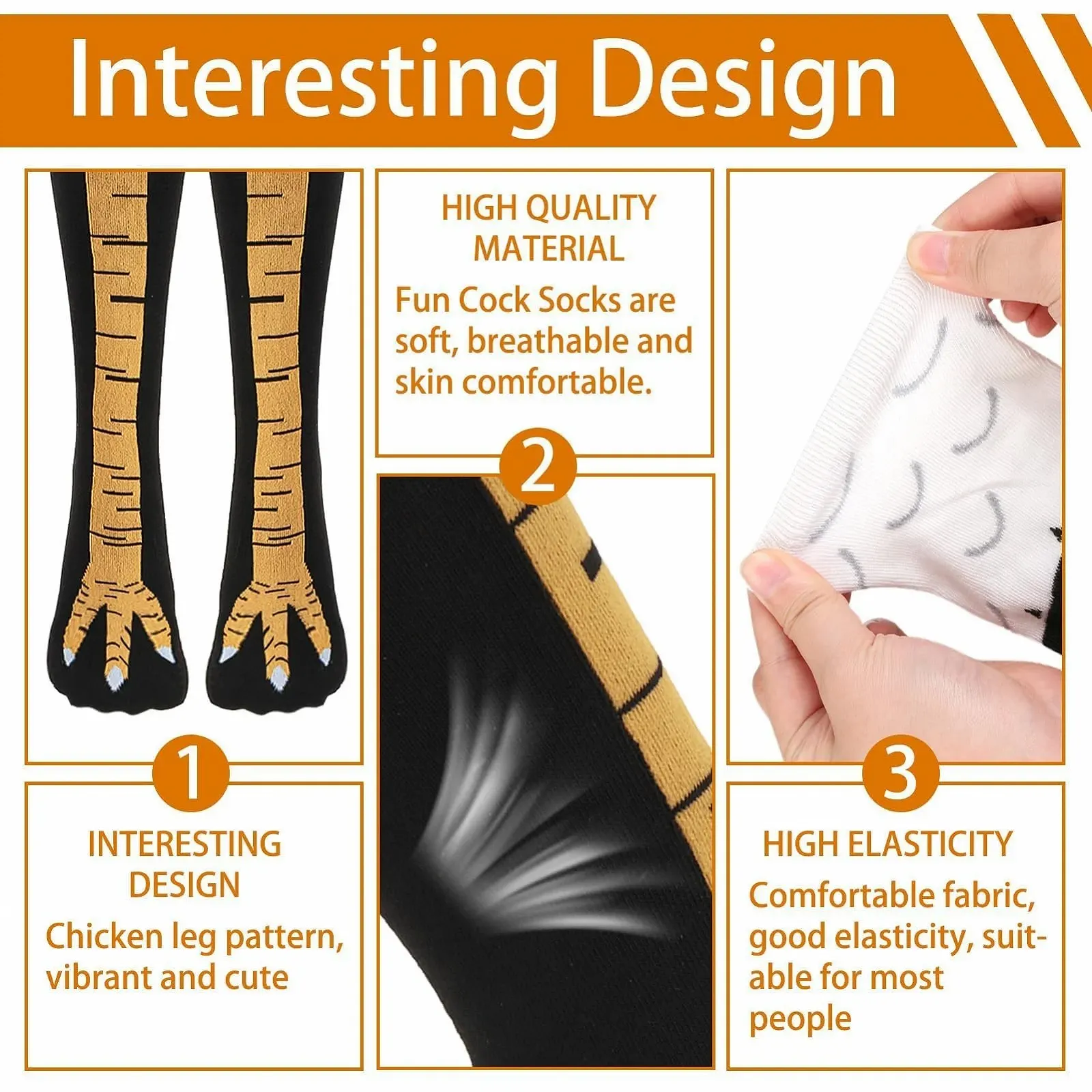 Шкарпетки з курячими лапами, Чорний, M, фото №3