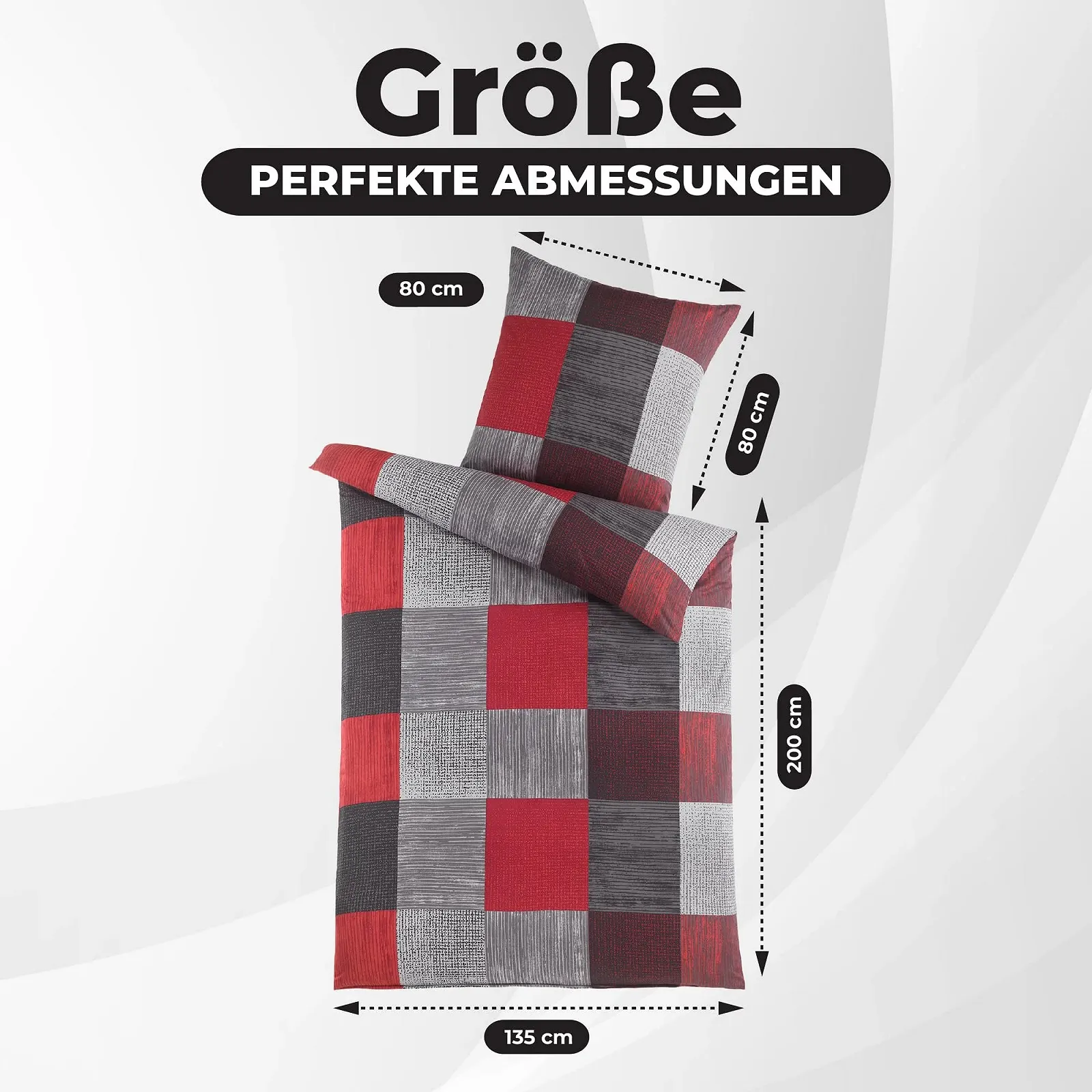 Комплект постільної білизни Kuscheli 4 предмети 2 підковдри 135 х 200 см 2 наволочки 80 х 80 см Сертифікат ÖkoTex Для алергіків Сучасний, фото №8