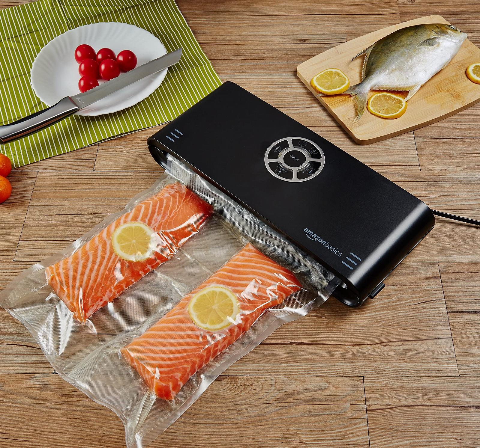 Вакуумний пакувальник AmazonBasics Шов 30 см + рулон вакуумних пакетів, чорний, фото №5