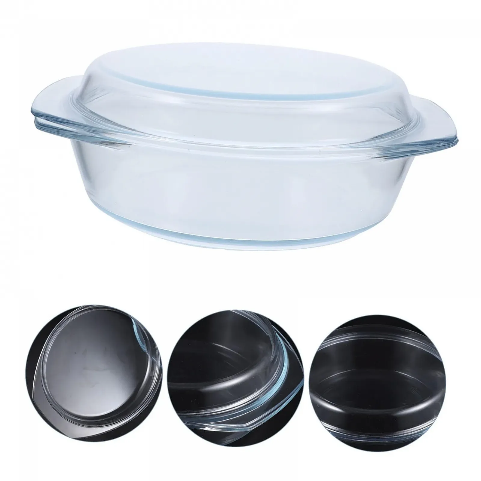 Кастрюля стеклянная с крышкой Прозрачная, фото №4