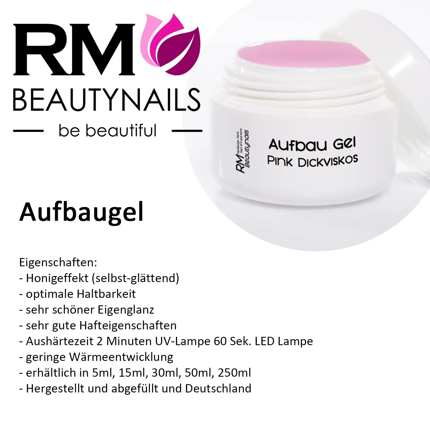 Гель для наращивания Розовый Прозрачный Гель для моделирования RM Beautynails 50 мл, фото №2 Гель для наращивания Розовый Прозрачный Гель для моделирования RM Beautynails 50 мл, фото №2