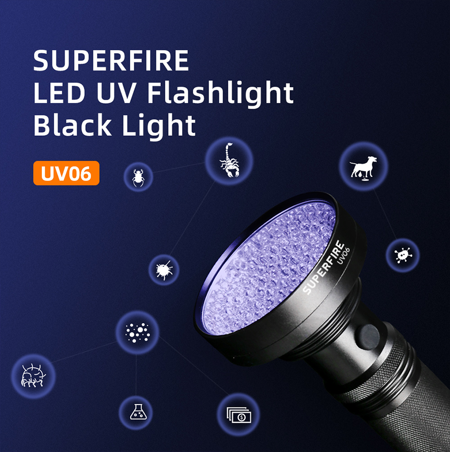 Фонарь ультрафиолетовый водонепроницаемый UV06 SuperFire, фото №3