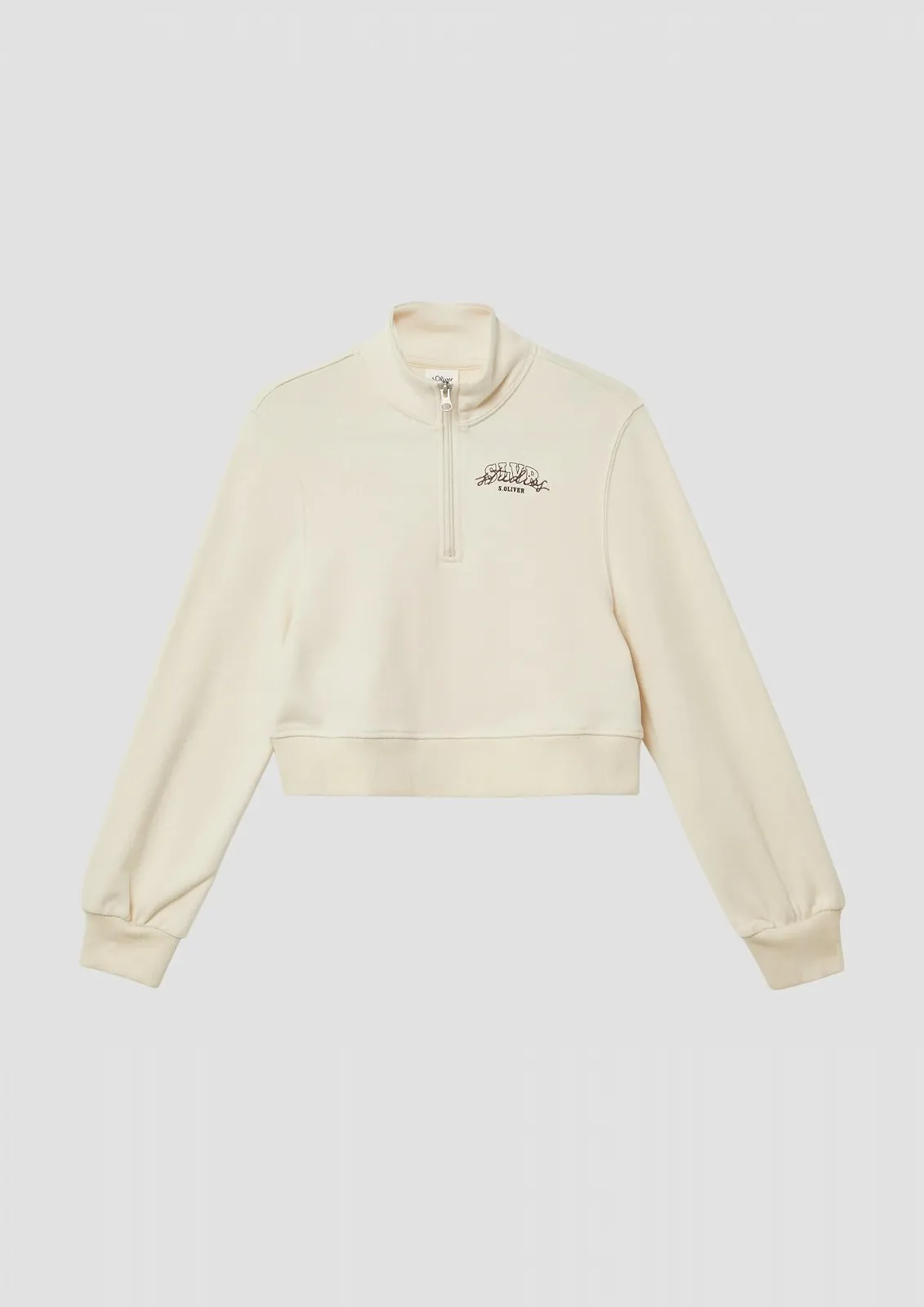 Укорочений світшот на блискавці s.Oliver для дівчат зі стійкою, фото №5