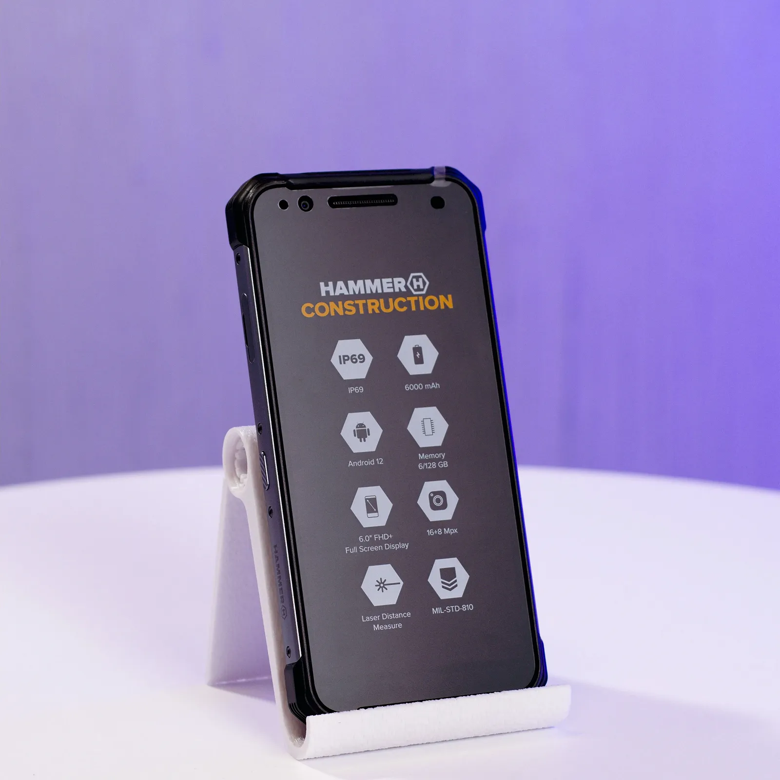 Смартфон 6" myPhone Hammer Construction 6/128Gb 4G 2-SIM NFC 16/8Мп 8 ядер Android 12 Серебристый, фото №1