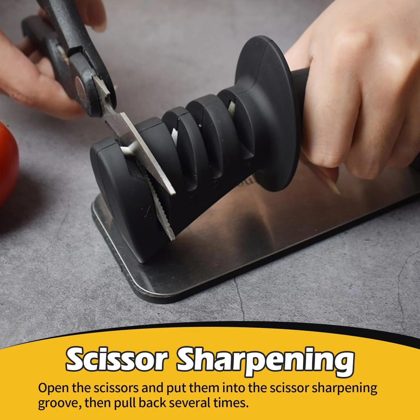 Точилка для кухонних ножів 4-в-1 Tungsten Steel Ceramic, фото №3