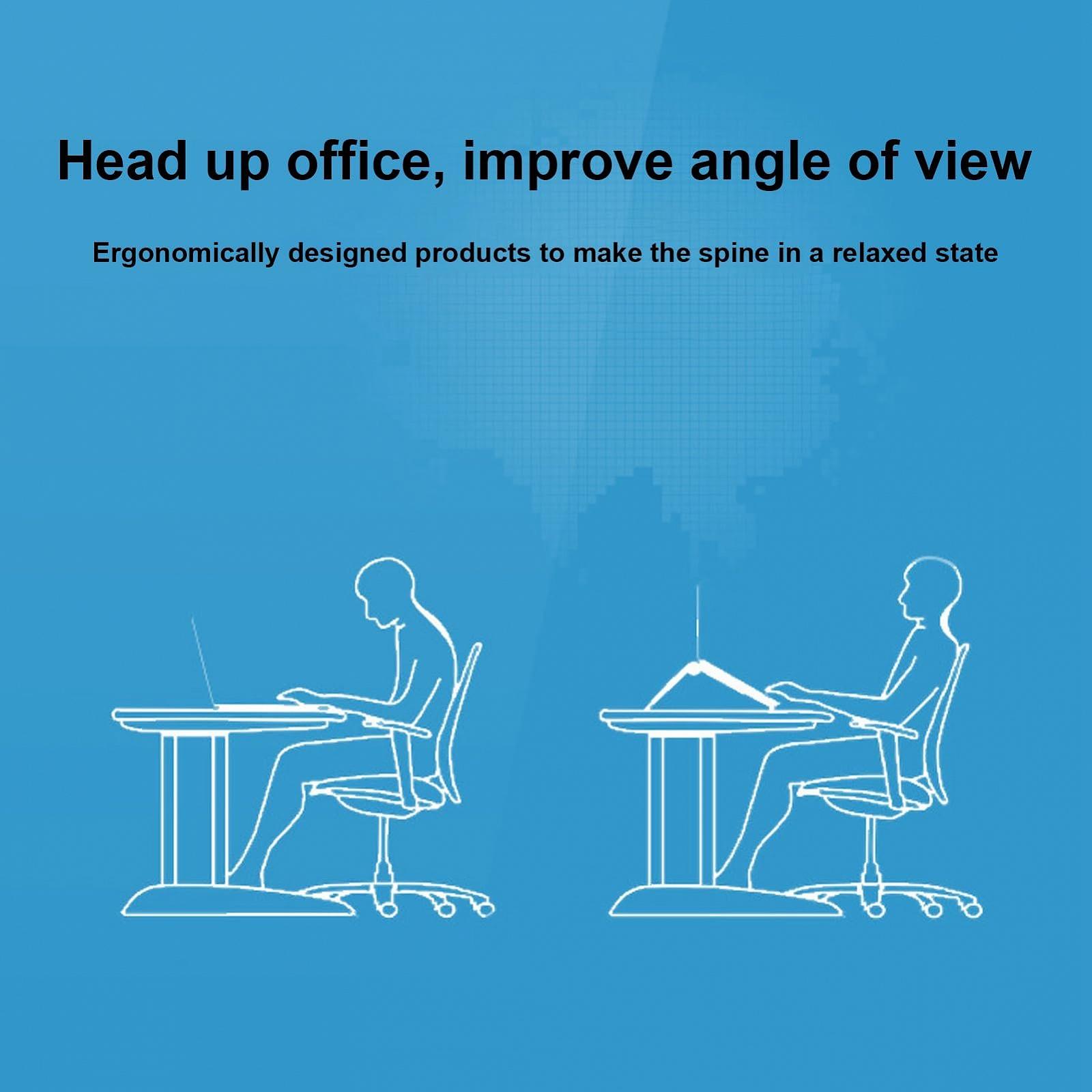 Складная подставка для ноутбука, регулируемый держатель для планшета, эргономичная подставка для ноутбука для работы дома или в офисе, алюминиевый сплав, черный, фото №4