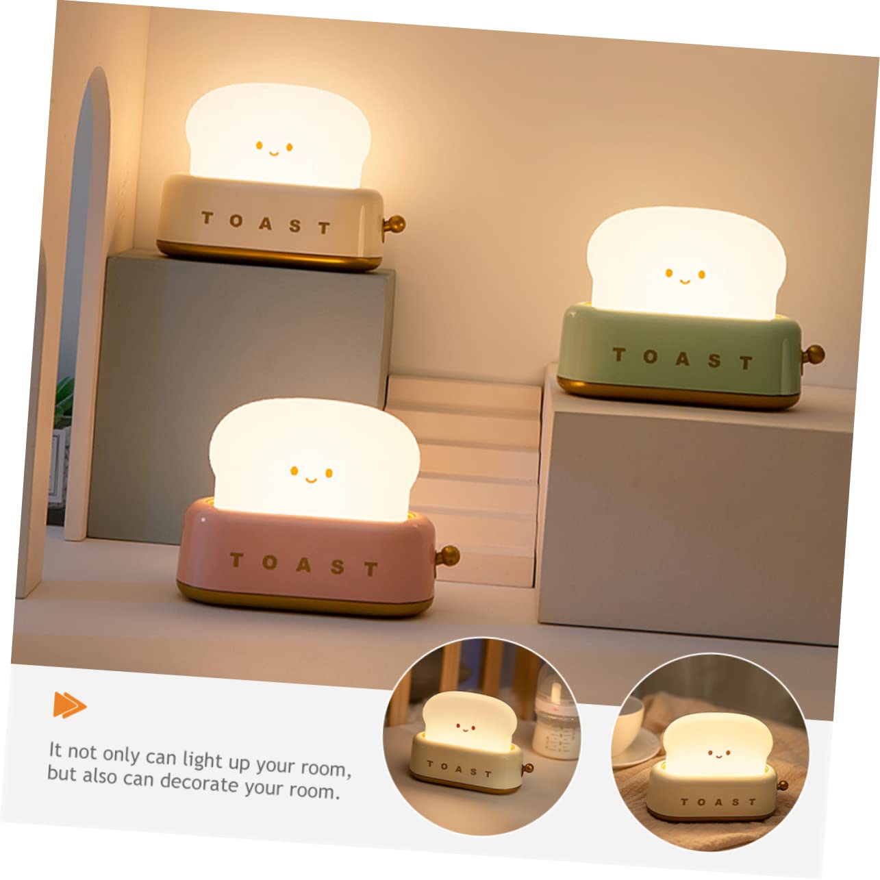 Lampa настільна WOONEKY Toaster світлодіодна нічник для дівчат, фото №4