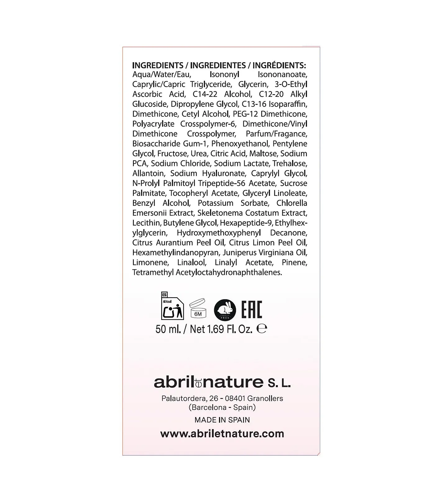 Крем для обличчя abril et nature Skin Advanced Age Correction 35+ 50 мл Антивіковий 100% Vegan проти зморшок, фото №2 Крем для обличчя abril et nature Skin Advanced Age Correction 35+ 50 мл Антивіковий 100% Vegan проти зморшок, фото №2