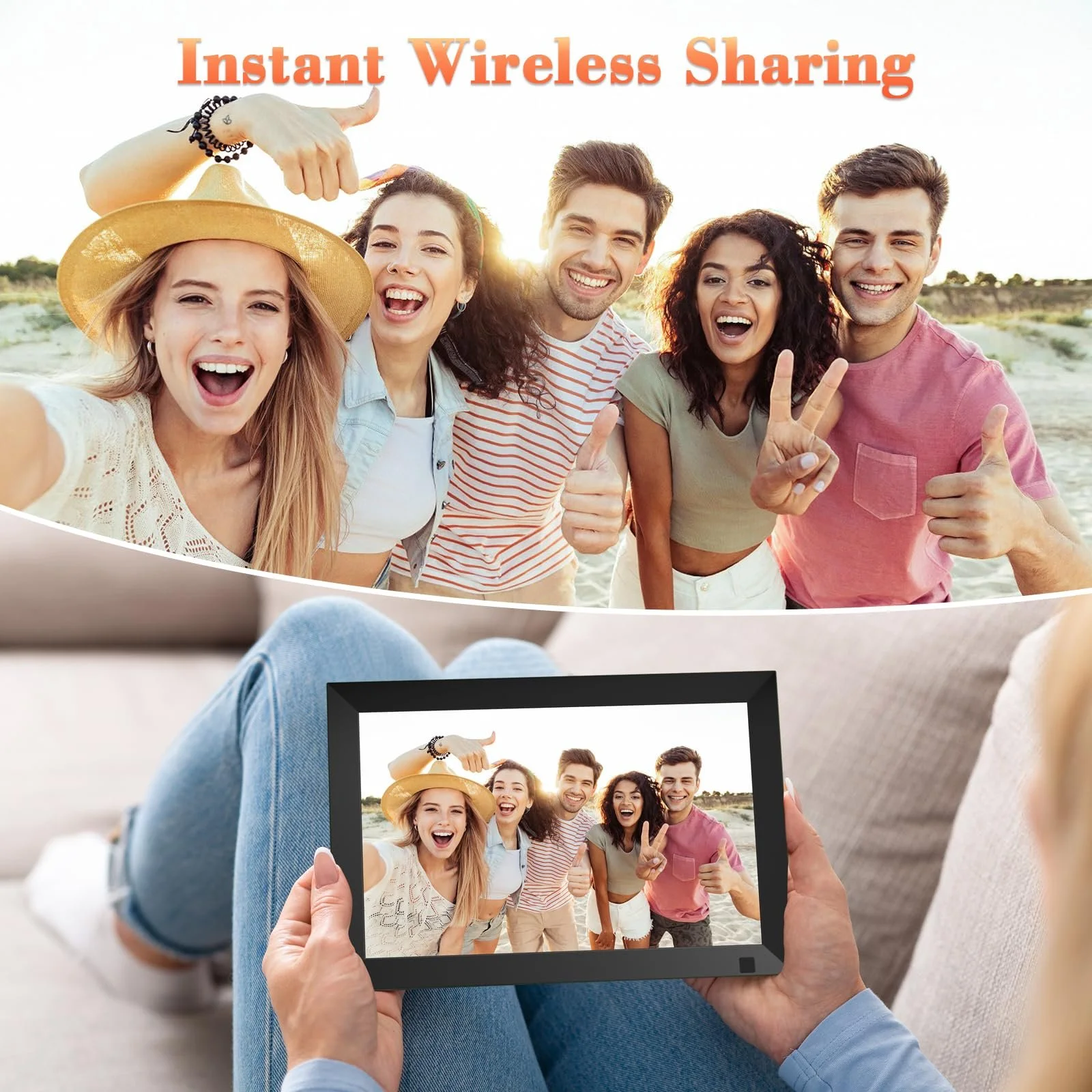 Цифровая фоторамка 10.1 дюйма WiFi 64 GB 1280 x 800 IPS LCD, фото №4