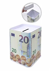 Скарбничка дитяча оригінальна з кришкою 20 Euro 50 Euro 100 Euro 200 Euro різнокольорова synthetic.ua - Фото 1