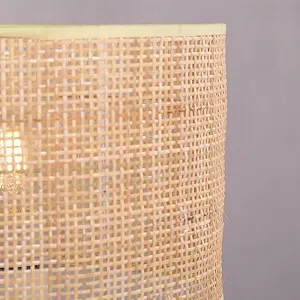 Настільна лампа Pakdasht Rattan Ротанг E27 450x300 мм Біла synthetic.ua - Фото 1