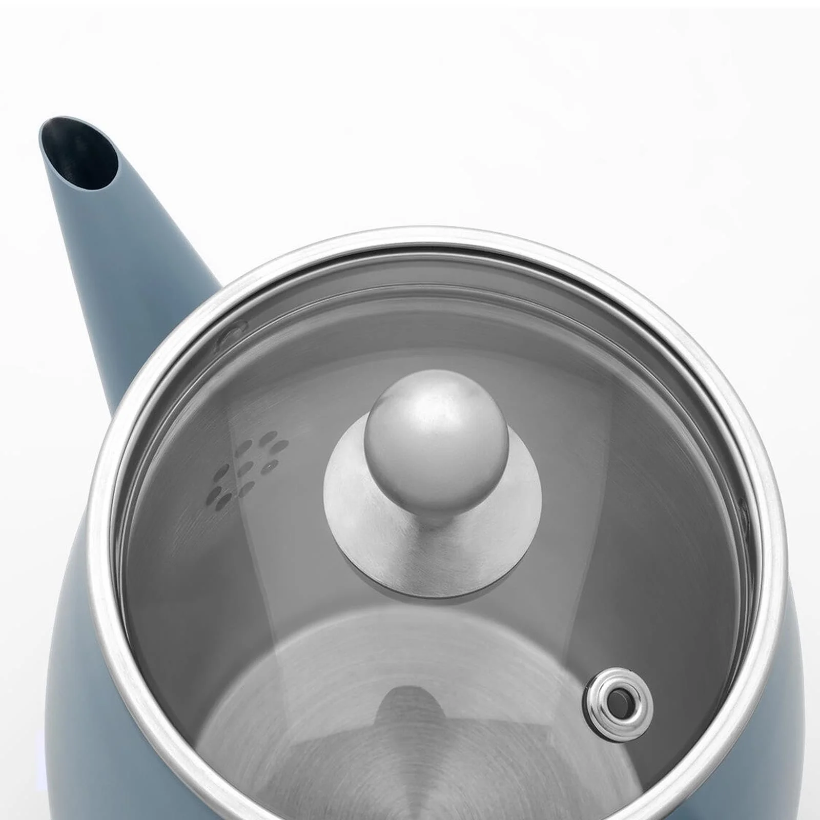 Чайник-заварник 1.1 літра Синій Набір глечиків з подвійними стінками з нержавіючої сталі зі скляною кришкою та 2 термостійкими склянками для чаю по 290 мл кожна, фото №3