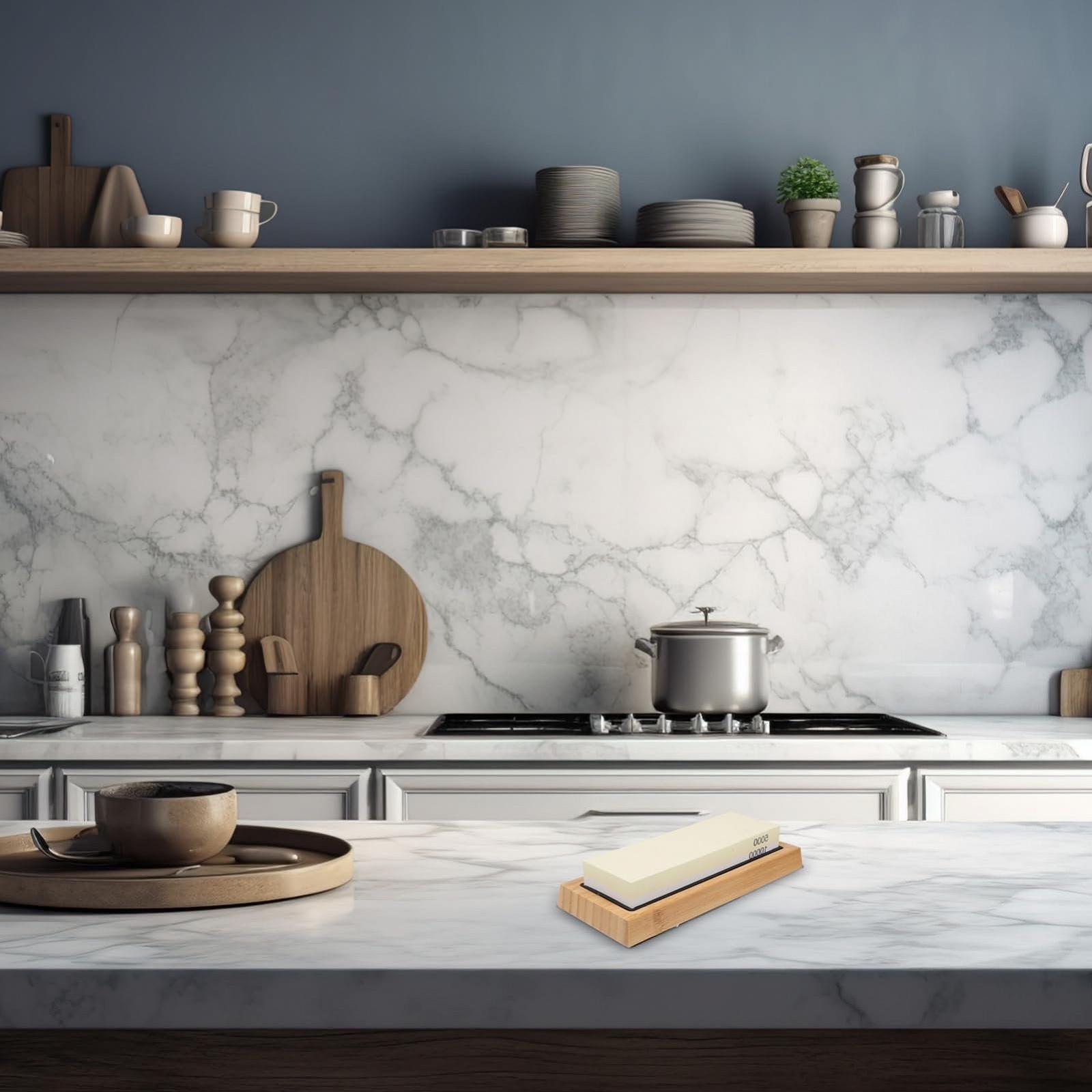 Набор для заточки ножей Кухонный Точильный камень Выравнивающий камень Силикагель, фото №3