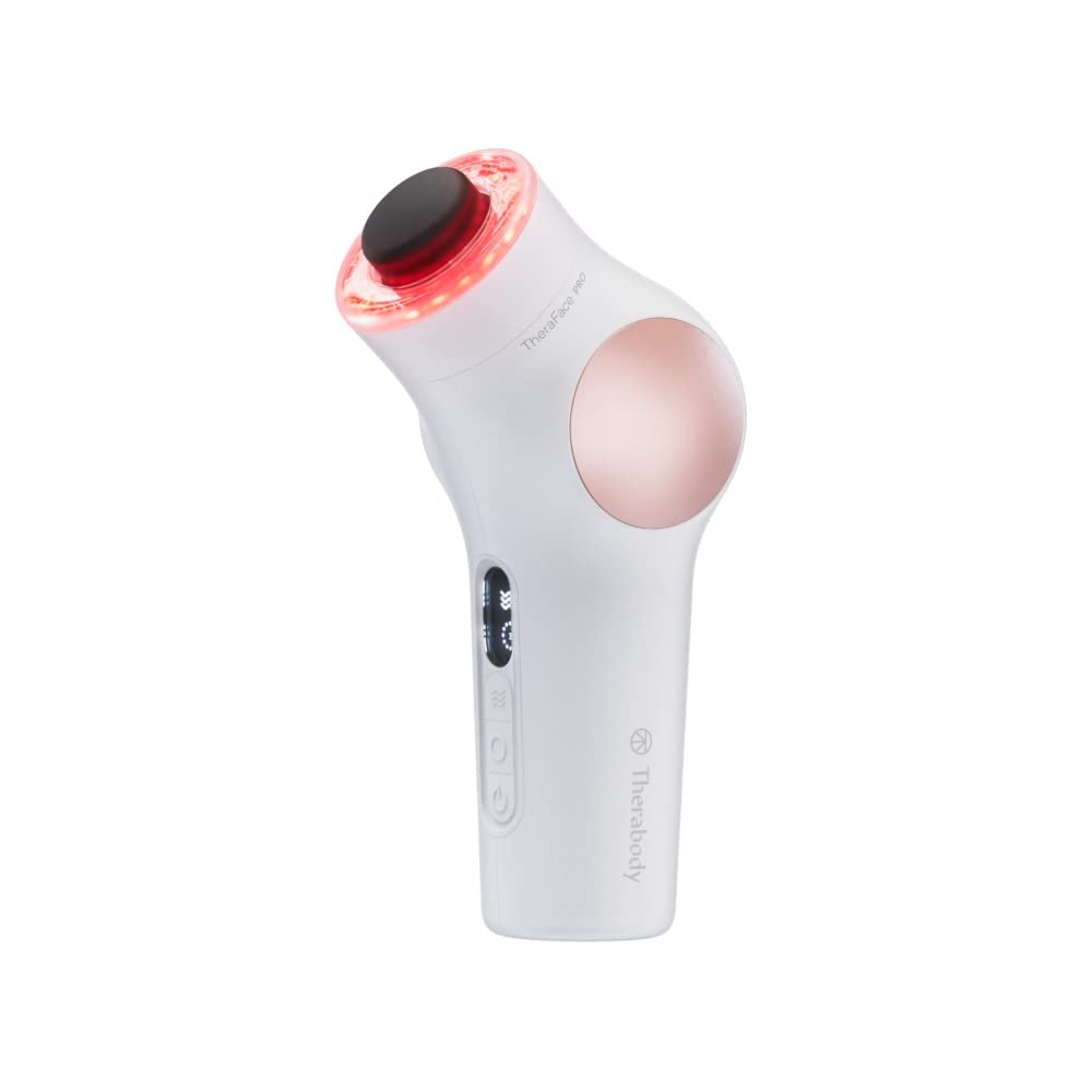 Устройство для ухода за лицом TheraFace PRO 6-в-1, перкуссионный массаж, микротоки, синий и красный LED, Therabody, белый, фото №1
