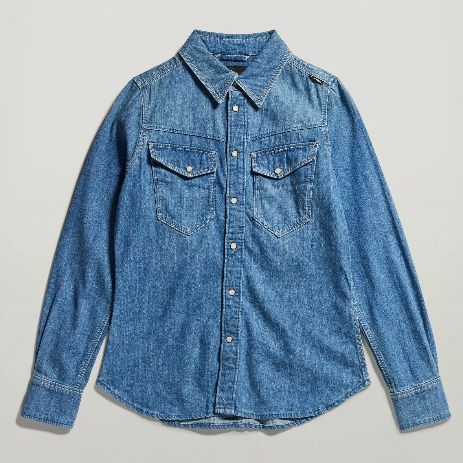 Женская рубашка G-Star RAW Slim Denim Shirt - S, фото №4