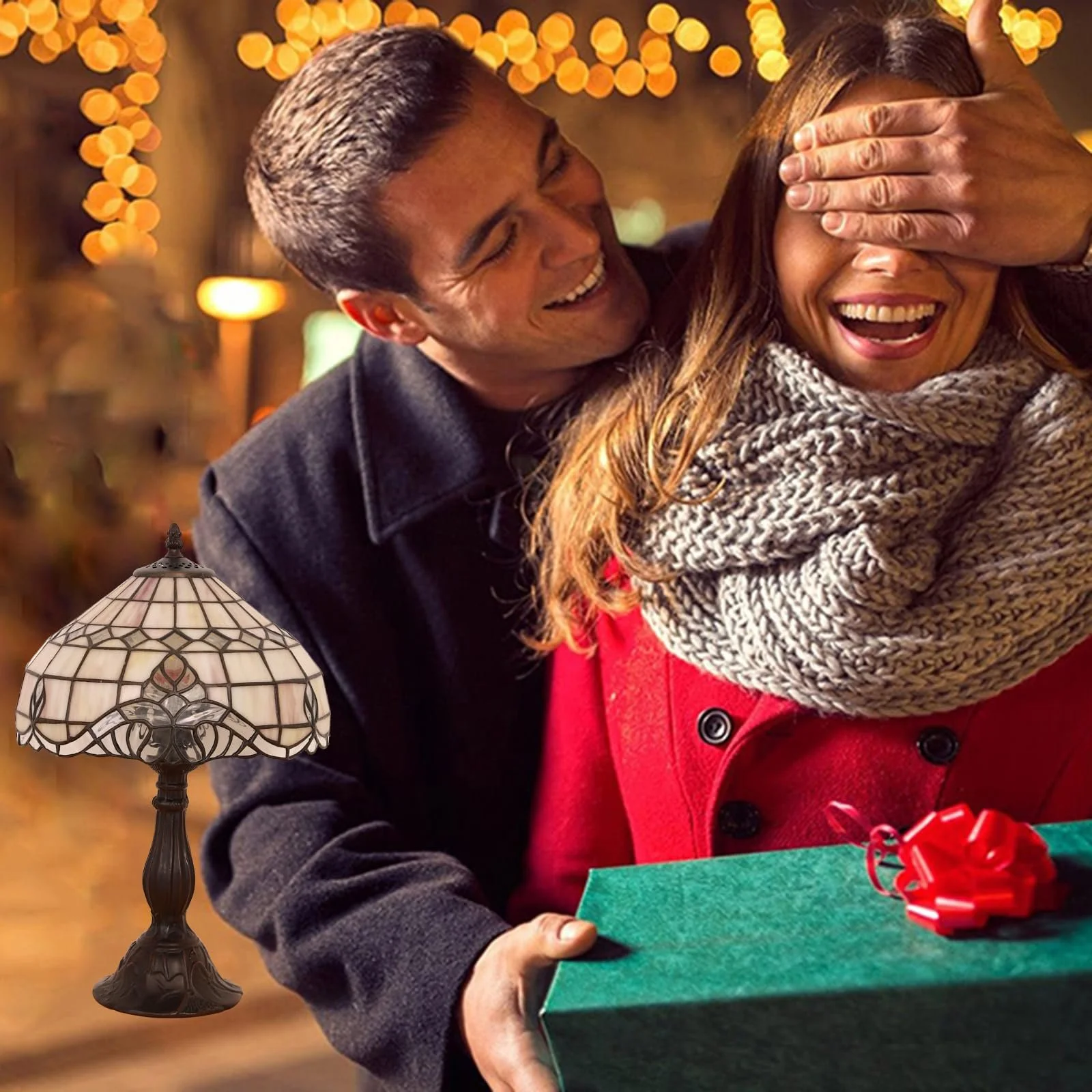 Настільна лампа Tiffany Вітражне скло Бароко Ретро Декоративна 30 x 30 x 45 см, фото №9