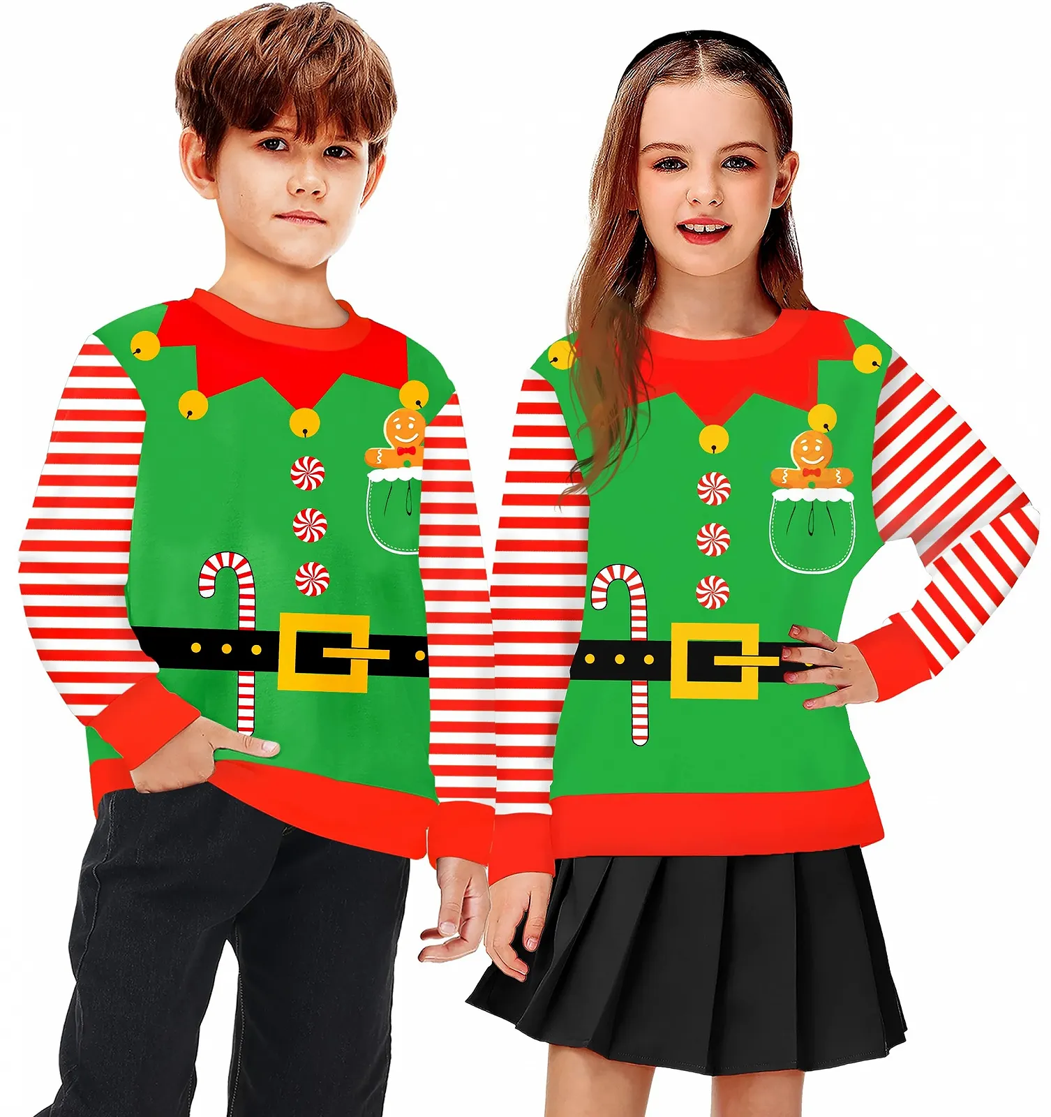 Унісекс Різдвяний світшот Arankhiger для дітей, з довгими рукавами, різдвяним принтом, фото №2