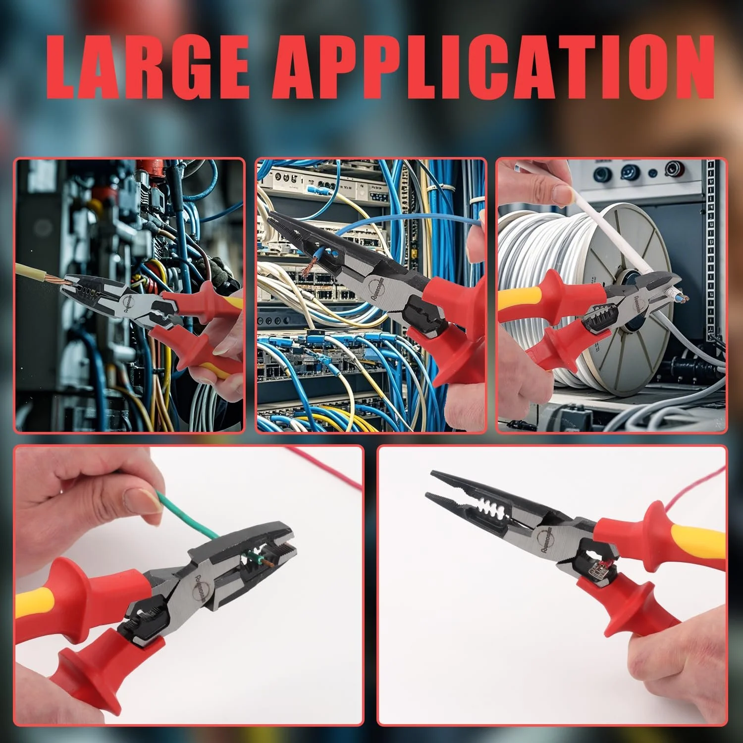 Набор диэлектрических плоскогубцев 3 шт. VDE 60CrV 1000 В, фото №7