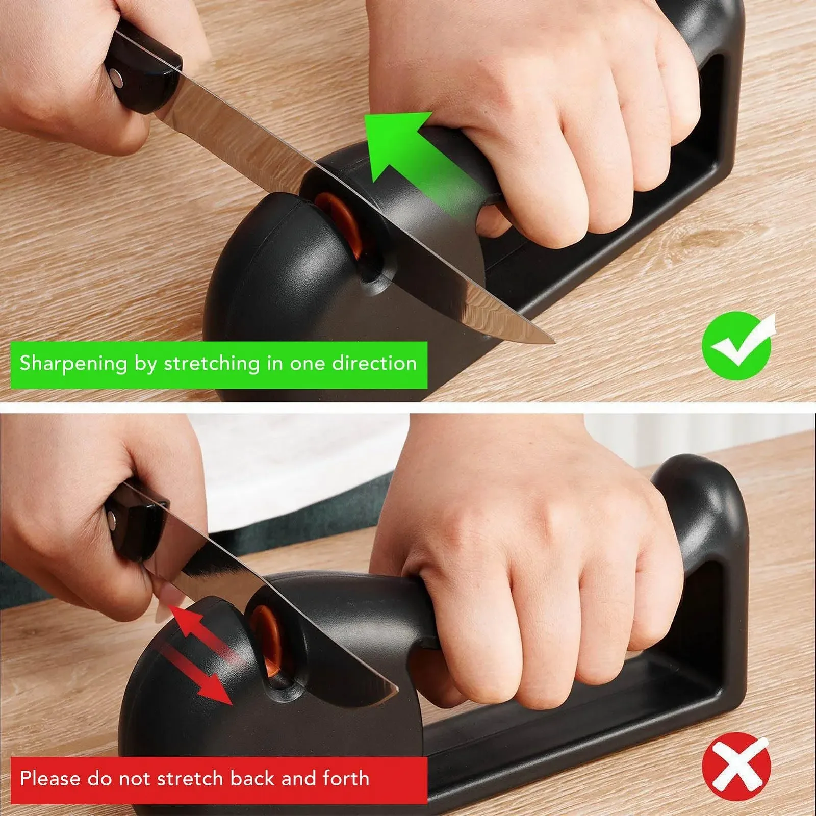 Точило для ножів TOPINCN 4-Level Adjustable ручна 4-рівнева Помаранчева, фото №7