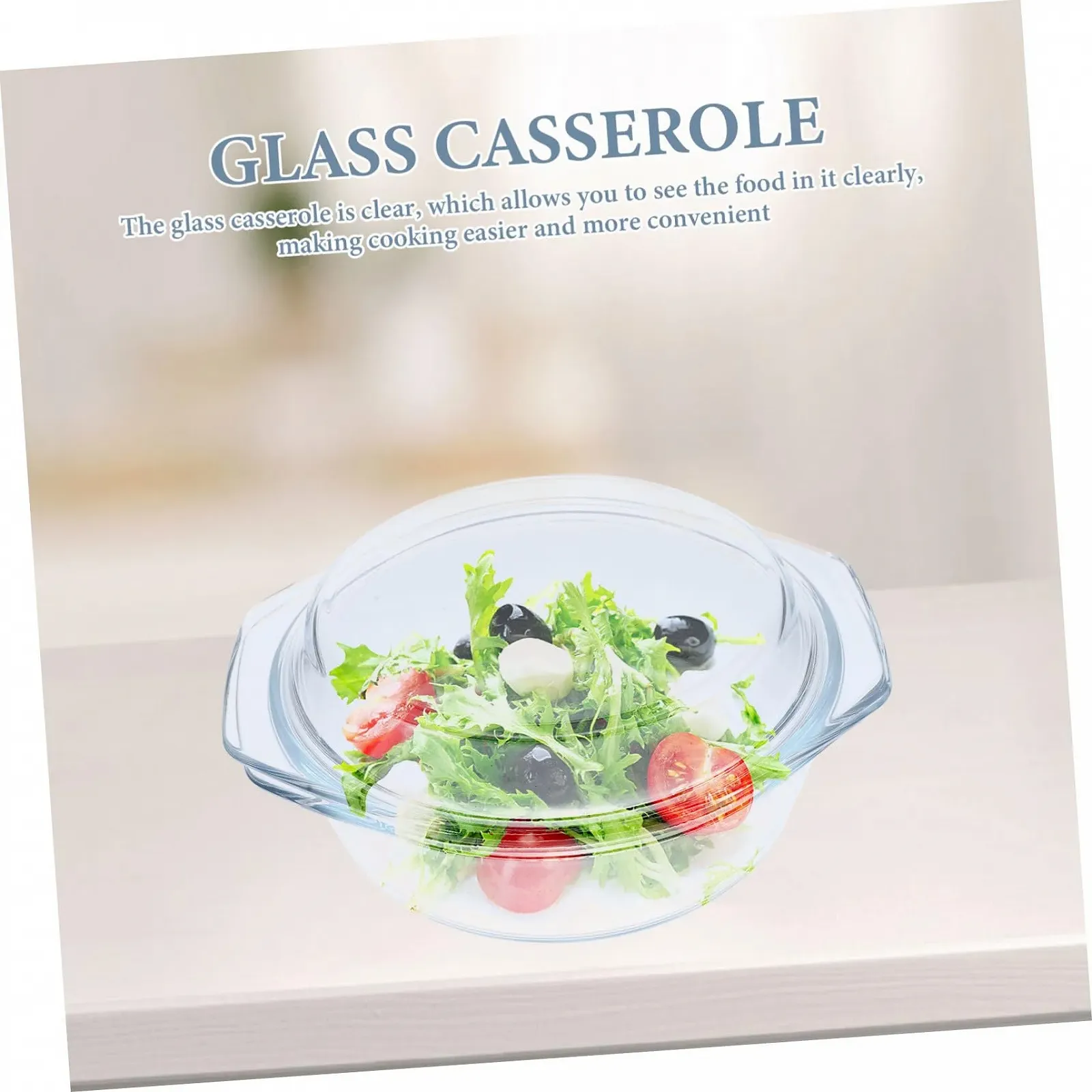 Форма для запікання VANZACK скляна кругла з кришкою прозора, фото №8