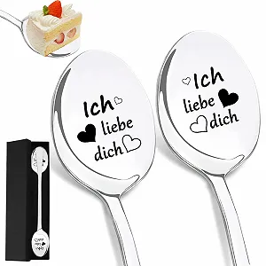 Ложки I Love You, Набор из 2 кофейных ложек с гравировкой I Love You - Фото 1