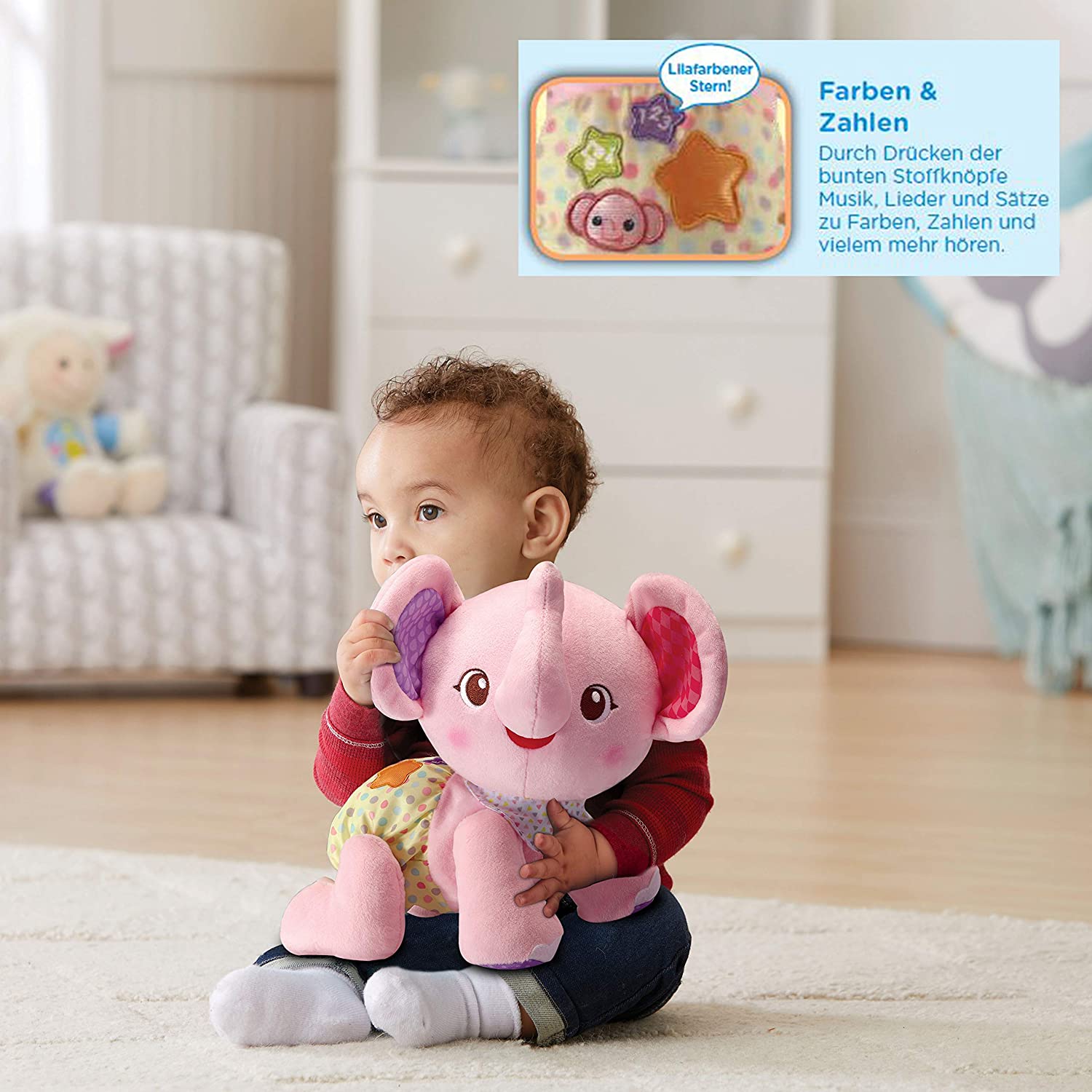 Ползающий слоник VTech 80-533254 Crawling with Me Elephant Розовый, фото №3