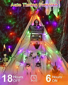 Гирлянда Dalugo, 5 м, 50 LED, оранжевый, фиолетовый, зеленый, для Хэллоуина synthetic.ua - Фото 1