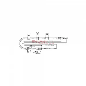 Трос стоянкового гальма METZGER 17.6020 для KIA задній правий - Фото 1
