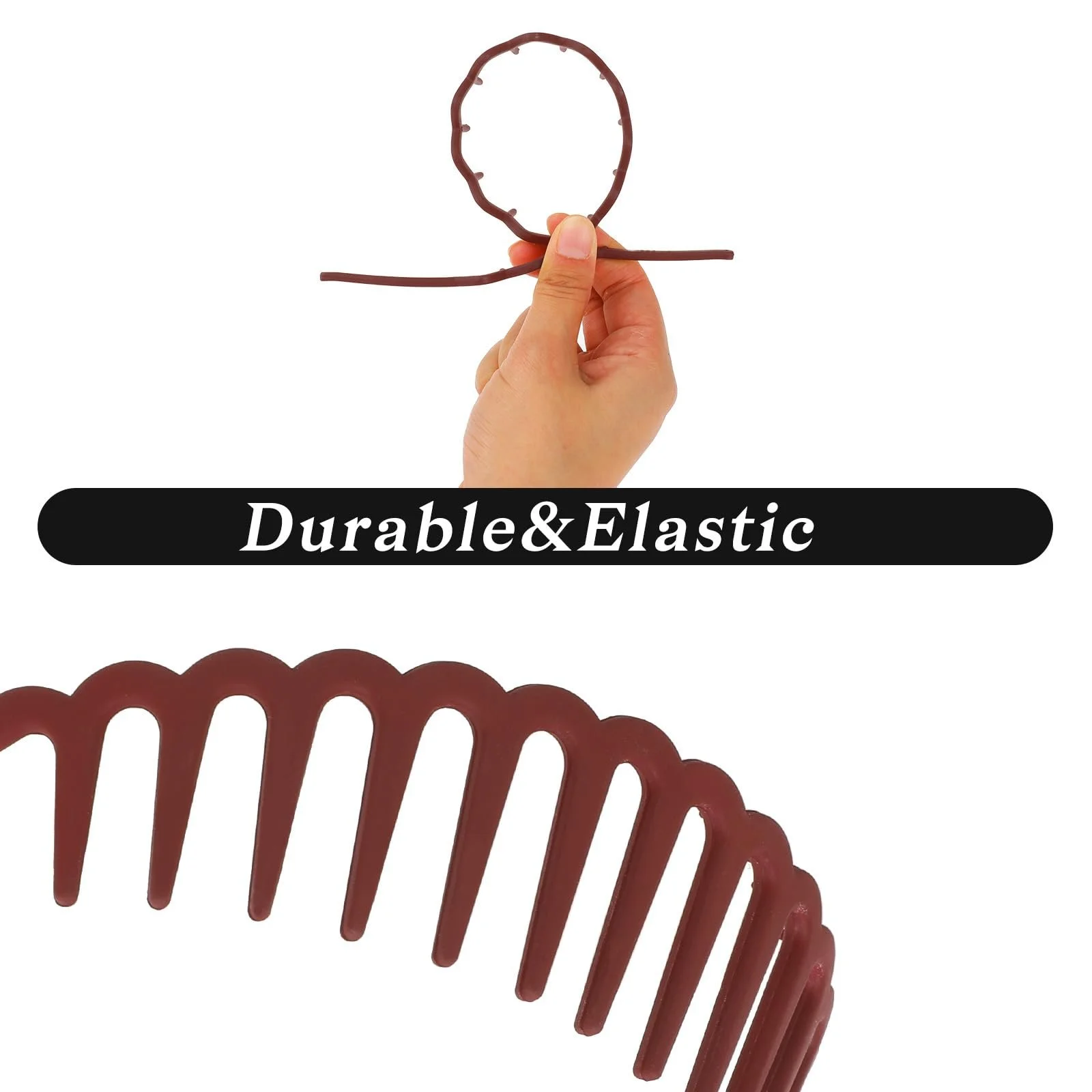 Пластиковий нековзкий обруч для волосся з хвилястими зубцями, фото №4 Пластиковий нековзкий обруч для волосся з хвилястими зубцями, фото №4