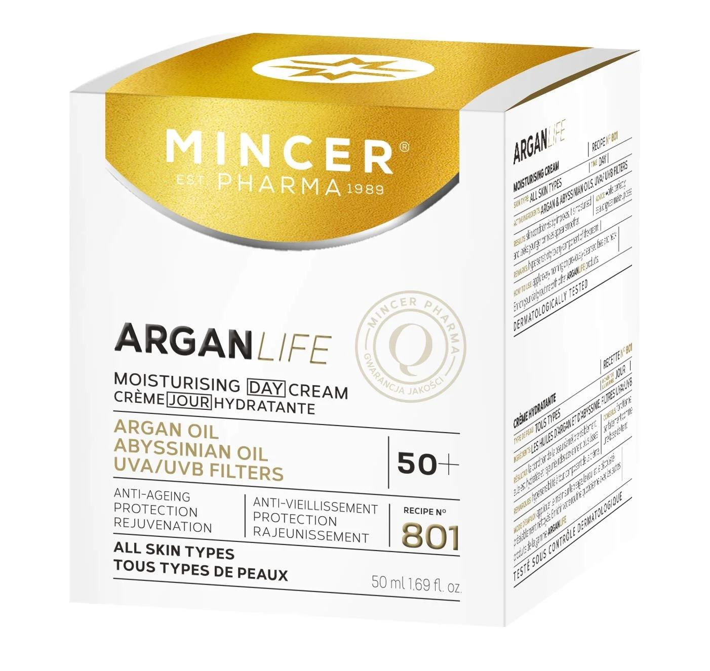 Денний крем Mincer Pharma Argan Life 50+ зволожувальний омолоджувальний захисний антивіковий 50 мл, фото №3