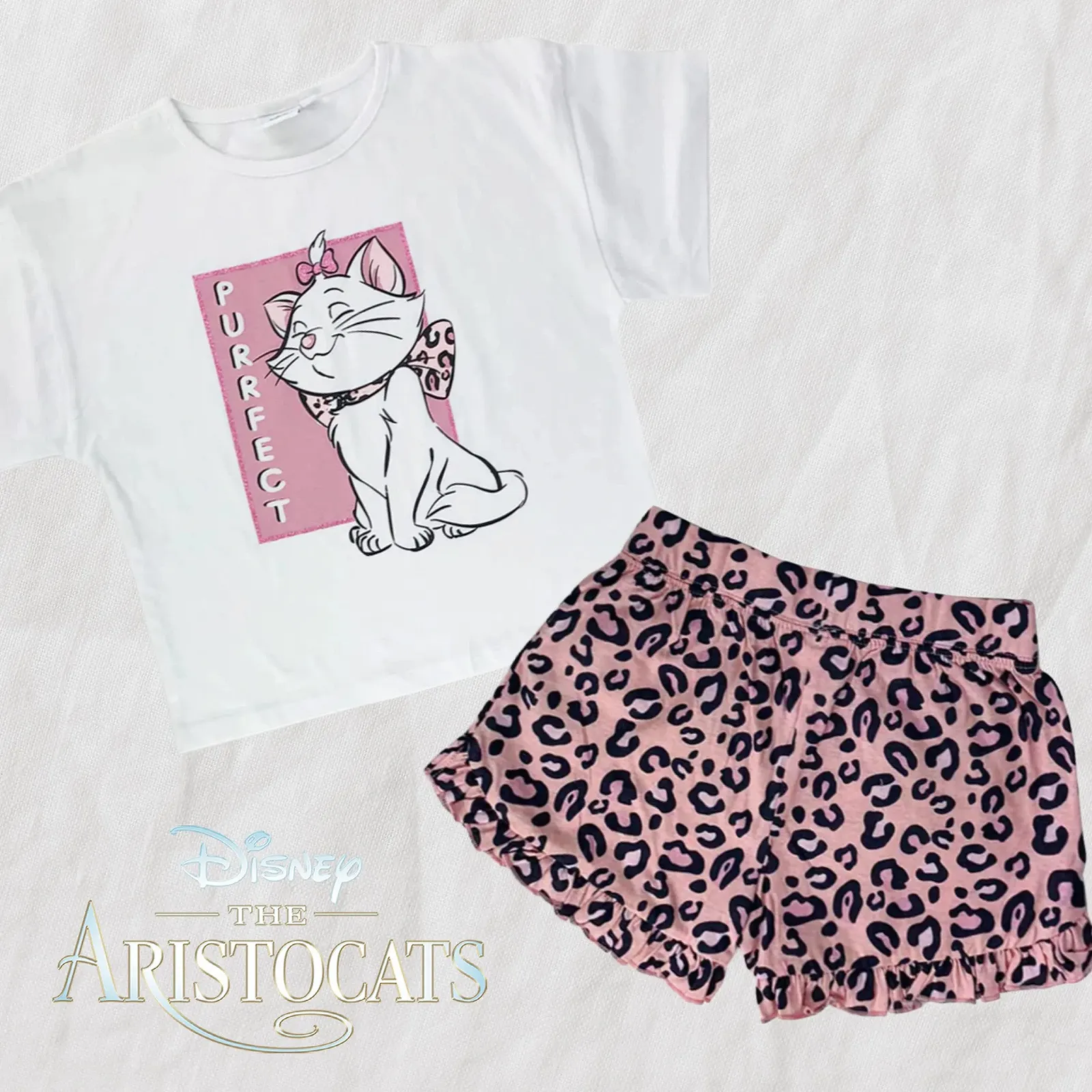 Піжама для дівчинки Disney Aristocats Комплект футболка та шорти 2 шт. М'яка бавовна, фото №6 Піжама для дівчинки Disney Aristocats Комплект футболка та шорти 2 шт. М'яка бавовна, фото №6