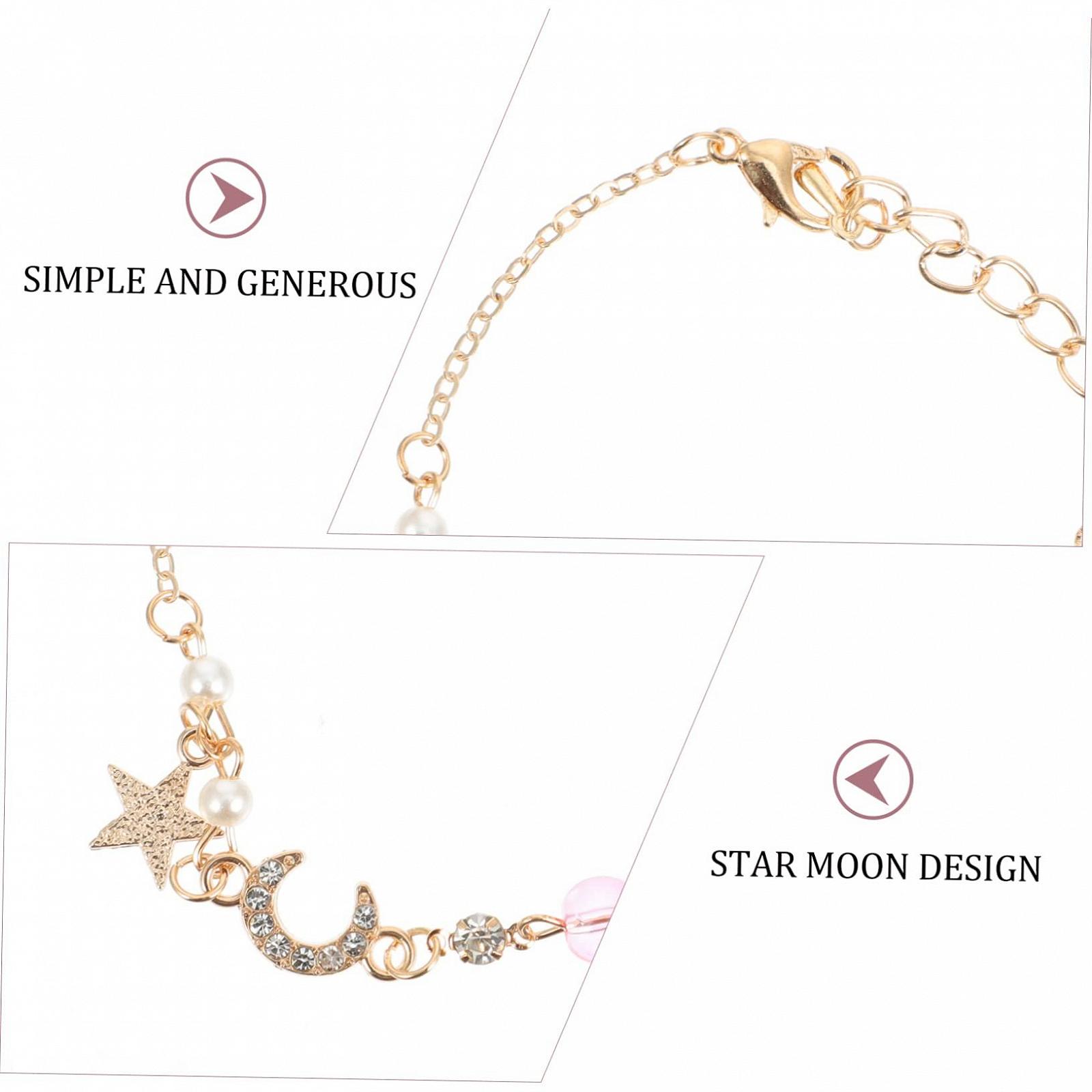 Набор: Кварцевые часы и браслет OATIPHO, элегантный дизайн со звездами и луной, фото №4