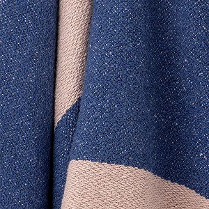 Покрывало Bloomingville 160 x 130 см - универсальное мягкое одеяло из переработанного хлопка (синий) synthetic.ua - Фото 1