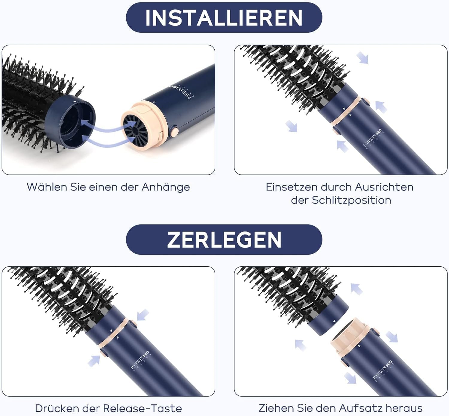 Фен-щетка PARWIN PRO BEAUTY MaxAIR Styler 5 в 1 110000 RPM Синий, фото №7 Фен-щетка PARWIN PRO BEAUTY MaxAIR Styler 5 в 1 110000 RPM Синий, фото №7
