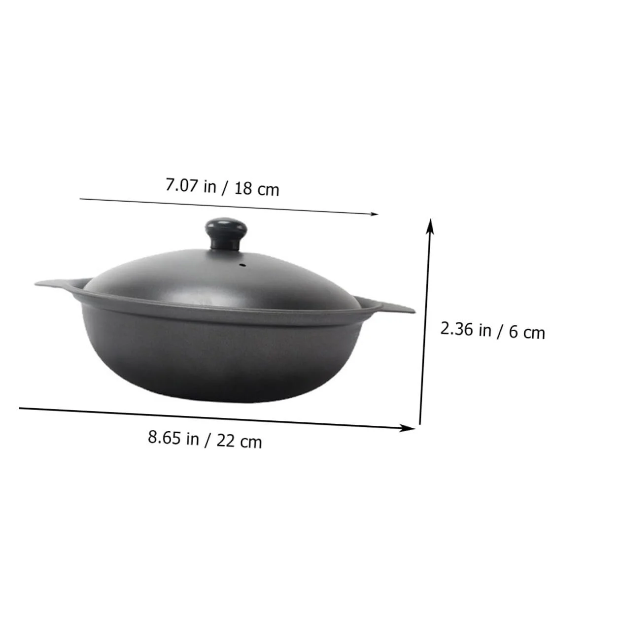 Каструля-жаровня OUNONA 18 см чавунна ударостійка кислотостійка енергоощадна, фото №7