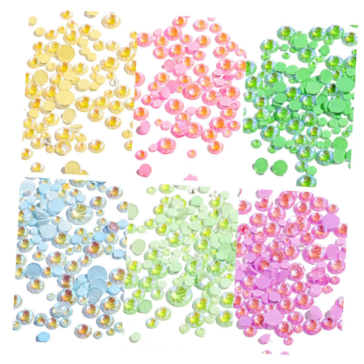 Стрази для нігтів Housoutil 6 кишень Флуоресцентні Камені для манікюру, фото №1