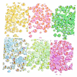 Стразы для ногтей Housoutil 6 карманов Флуоресцентные Камни для маникюра, светящиеся в темноте, для профессионального нейл-арта и проектов - Фото 1